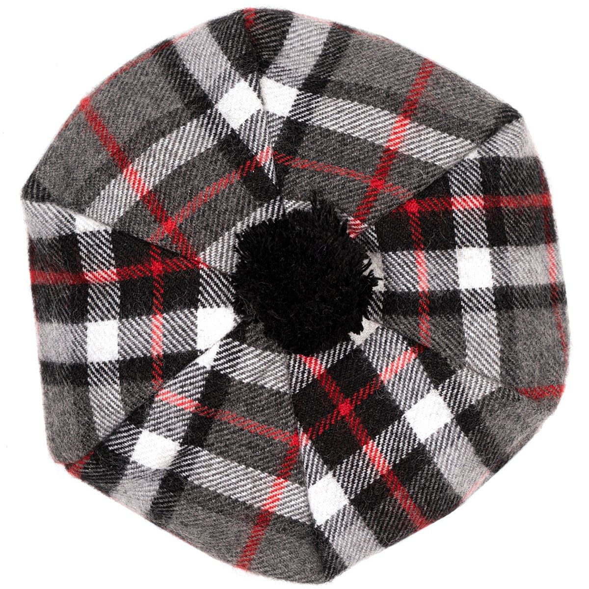 Thomson Grey Tartan Brushed Wool Tam - Click Image to Close